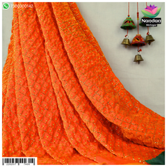 Velvet Choras Kaam Vastra - Orange