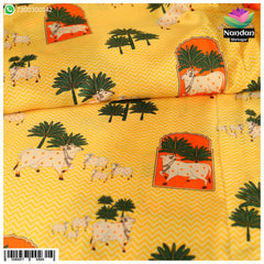 Cow Print Vastra ( Yellow)