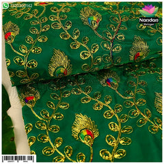 Mayur Zari Kaam Vastra - Green