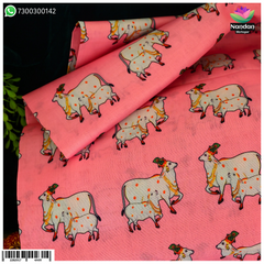 Cow Print Vastra - Pink