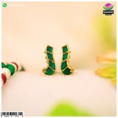 Nandan Shringar Makrakrit kundal earrings with panna design, featuring intricate kundan craftsmanship and traditional jewelry style