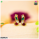 Nandan Shringar Makrakrit jadaau kundal with intricate kundan design, gold-tone finish, and traditional craftsmanship.