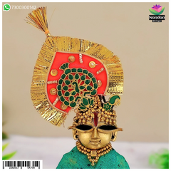 Laddu Gopal Meenakari Mukut Green (With Kiran)