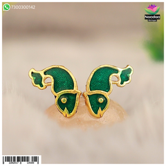 Meenakari Matasyakrit Kundal - Green(Silver)