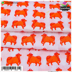 Cow Print Vastra - Kesri