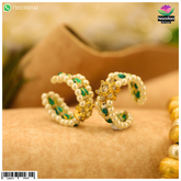 Silver Rath Yatra Kada featuring Panna gemstone, crafted by Nandanshringars, with intricate traditional design.