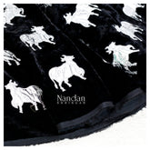 Cow Print Velvet Vastra - Black