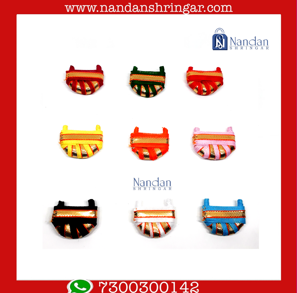 Chhajedar Zari Paag - Large Various Colors (Pack of 10) - nandanshringar