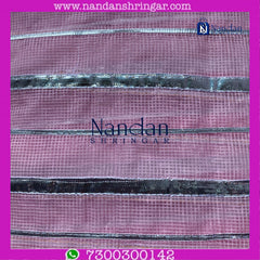 Pink Dhora Wala Doriya Special Zari Vastra by Nandanshringars, showcasing intricate zari detailing and vibrant color.