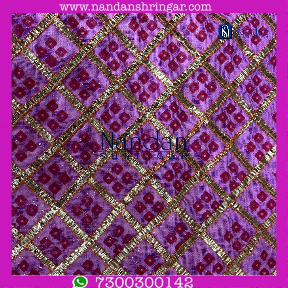 Pink Choufuli Checks Zari Vastra by nandanshringars, showcasing intricate checks and elegant zari detailing.