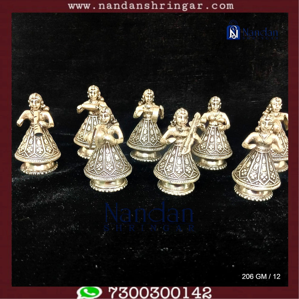 Gopi Set by Utsav Arts featuring 8 pieces of fine silver decorative items with intricate designs and craftsmanship.