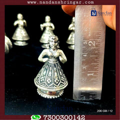 Fine silver Gopi Set by Utsav Arts featuring 8 intricately designed pieces for traditional decor.