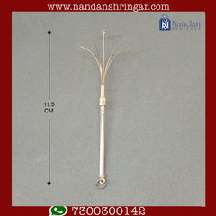 Fine silver flower stick by Utsav Arts, featuring intricate floral designs and elegant craftsmanship.
