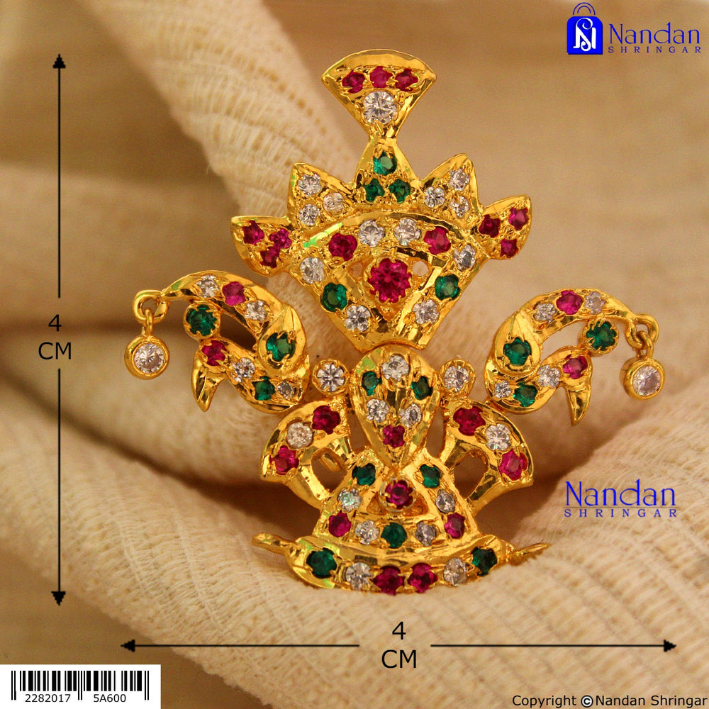 Tipara Folding Silver Nandan Shringar by Milma, a 4-in-1 traditional jewelry piece with intricate silver detailing.