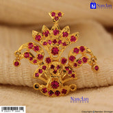 Tipara Folding Silver Manek 4-in-1 Shringar jewelry set with intricate design and silver finish, displayed on a jewelry stand.