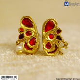 Silver Manek Kundal from nandanshringars featuring intricate MayuraKrit design and a polished finish.
