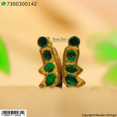 Jadaau MakraKrit Kundal in Panna (Silver) by nandanshringars, showcasing intricate design and elegant craftsmanship.