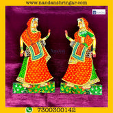 Orange Gopi Dholki Pair from NandanShringars, showcasing traditional design and vibrant colors.