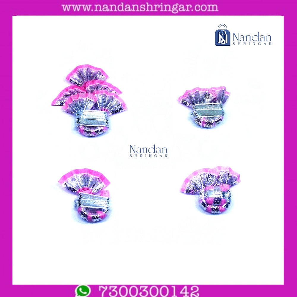 Silver Zari Paag Set - Gulabi (Pack of 4) - nandanshringar