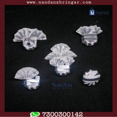 Silver Zari Paag Set - White (Pack of 5) - nandanshringar