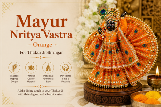 Mayur Nritya Vastra - Orange for Thakur Ji Shringar