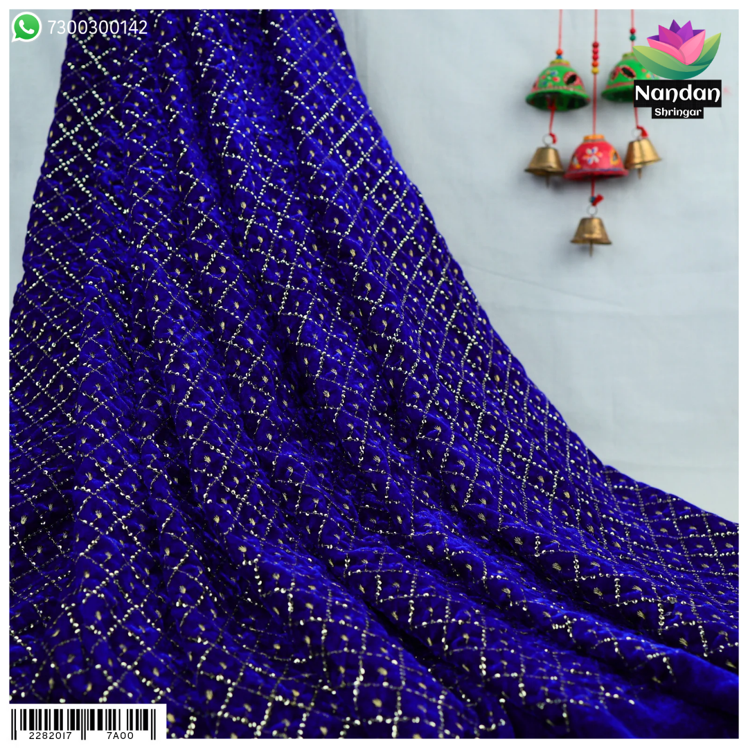 Velvet Choras Kaam Vastra - Dark Blue