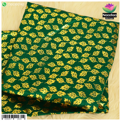 Reshmi Chapa Vastra - Dark Green