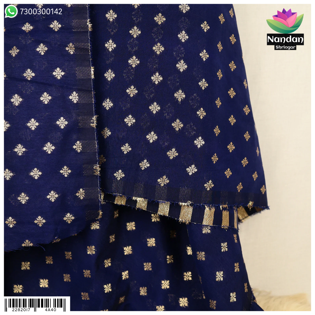 Cotton Butti Kapad - Dark Blue