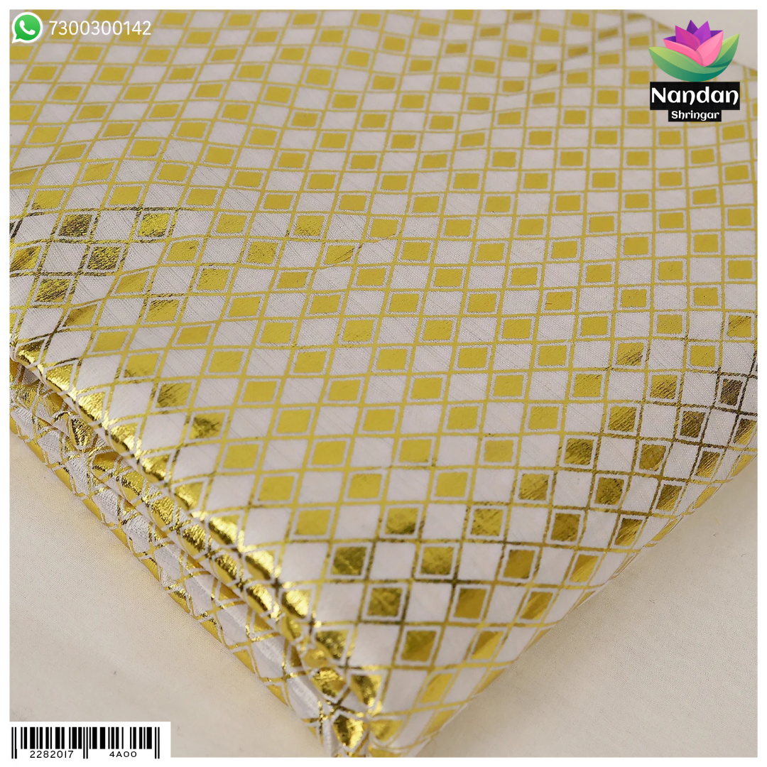 Choras Zari Chap Vastra - White
