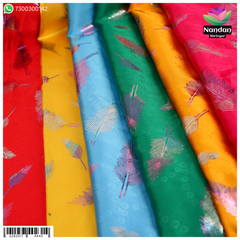 Satin Mayur Print Vastra - Blue