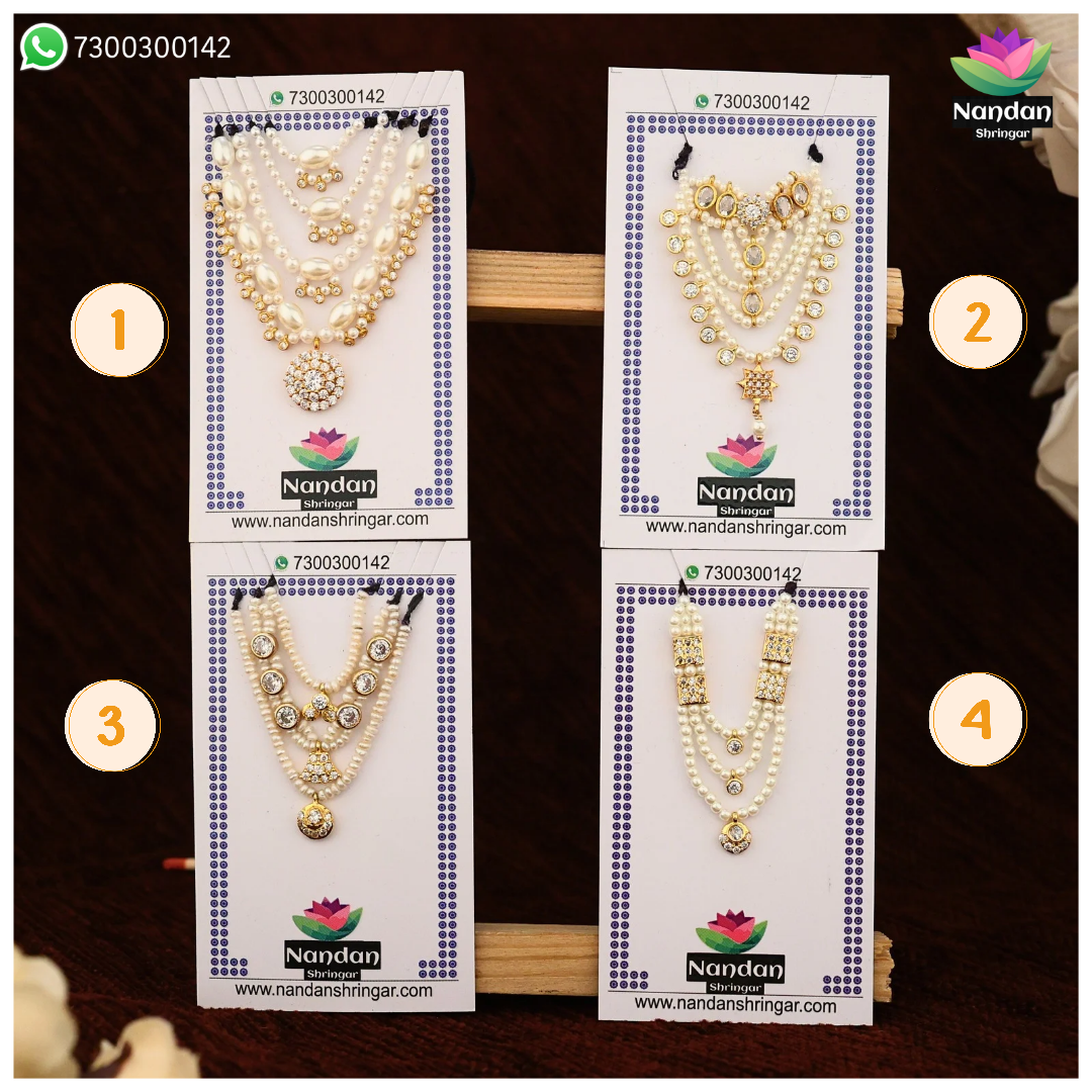 Heera Moti Haar & Mala Combo - Silver