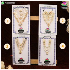Heera Moti Haar & Mala Combo - Silver