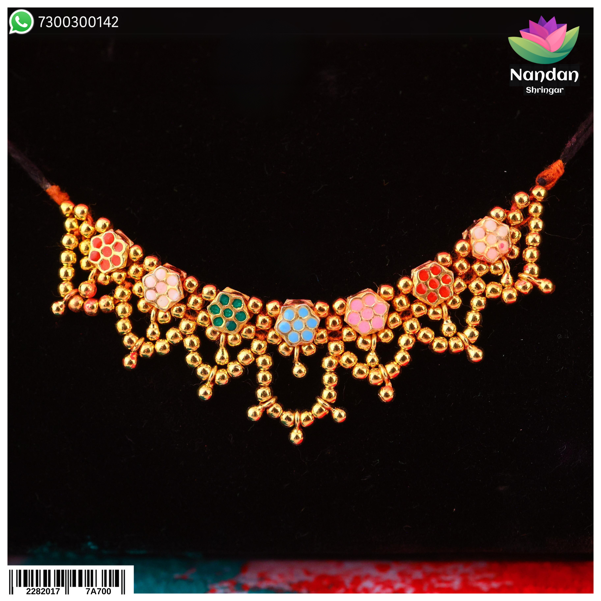 Meenakari Pachrangi Kandora - Silver