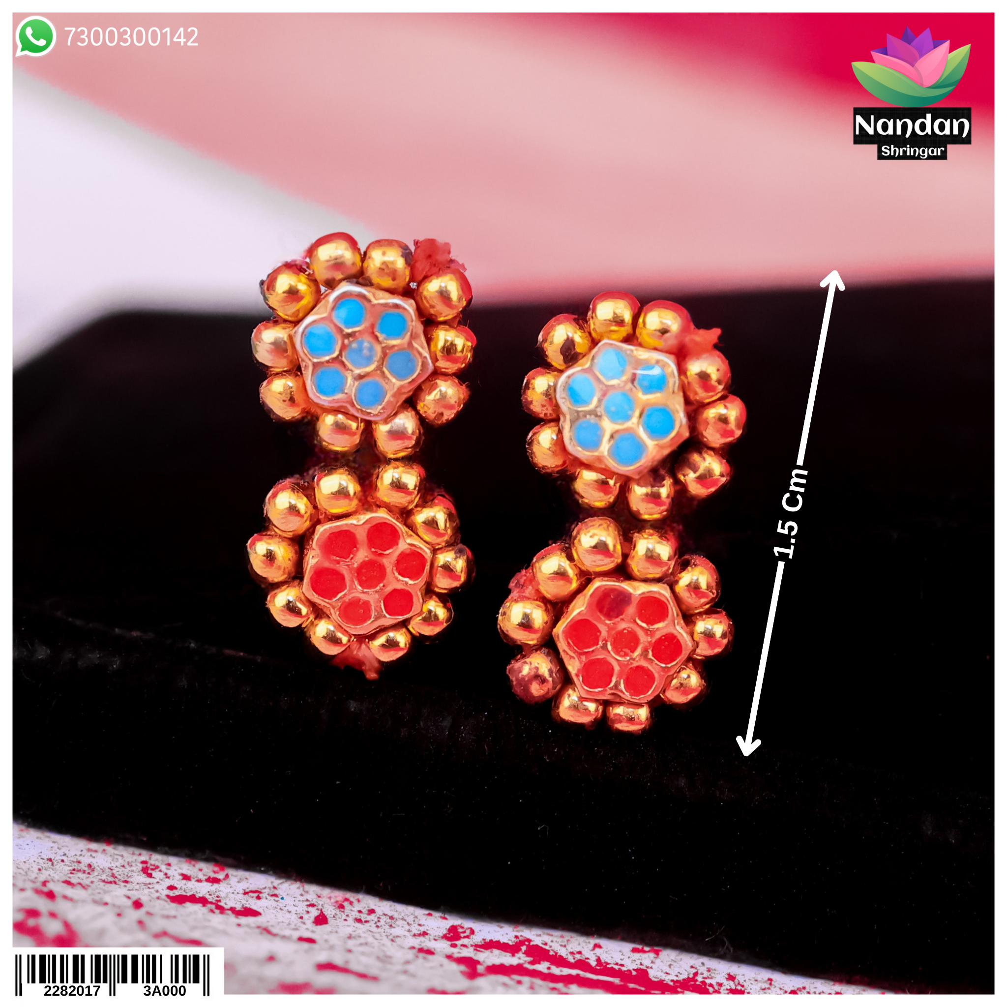 Meenakari Karnfool - (Silver)