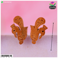Chandan Mayurakrit Kundal - Size 3 For 3 To 4 No. Swaroop