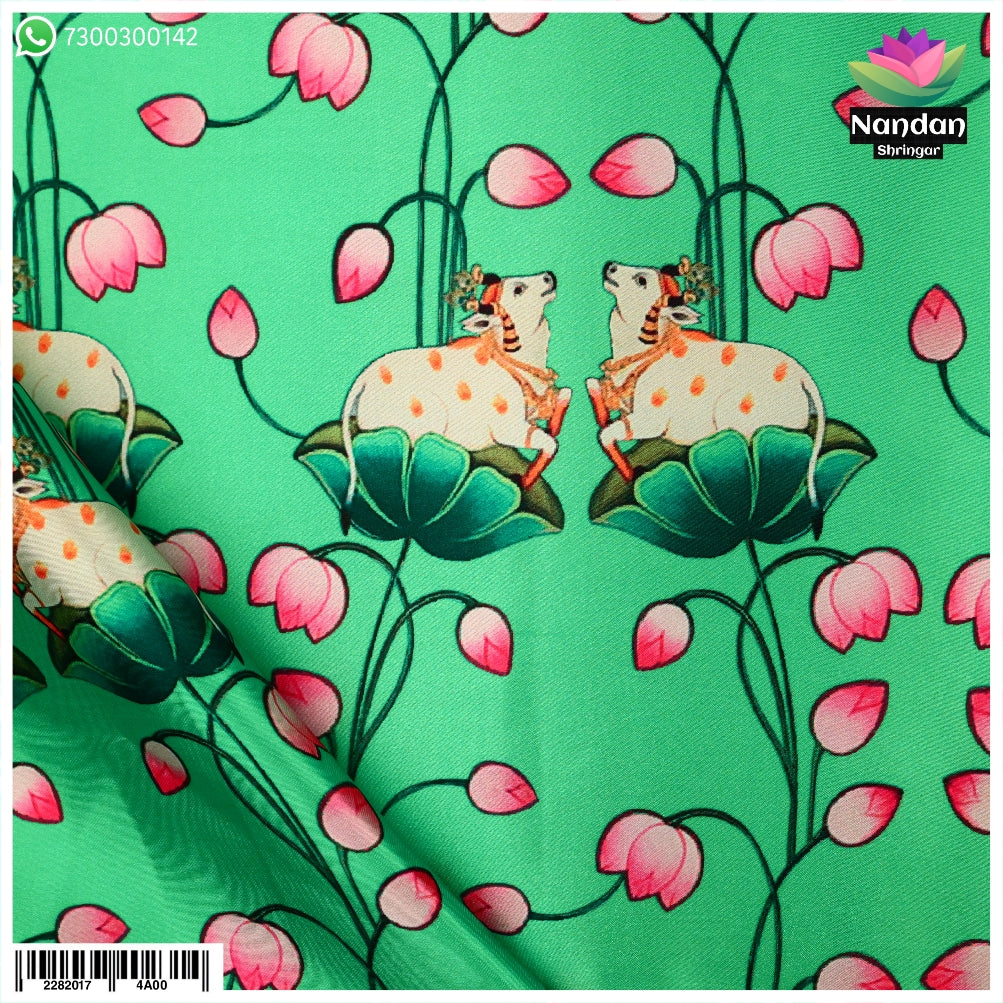 Cow Print Vastra  ( Green)