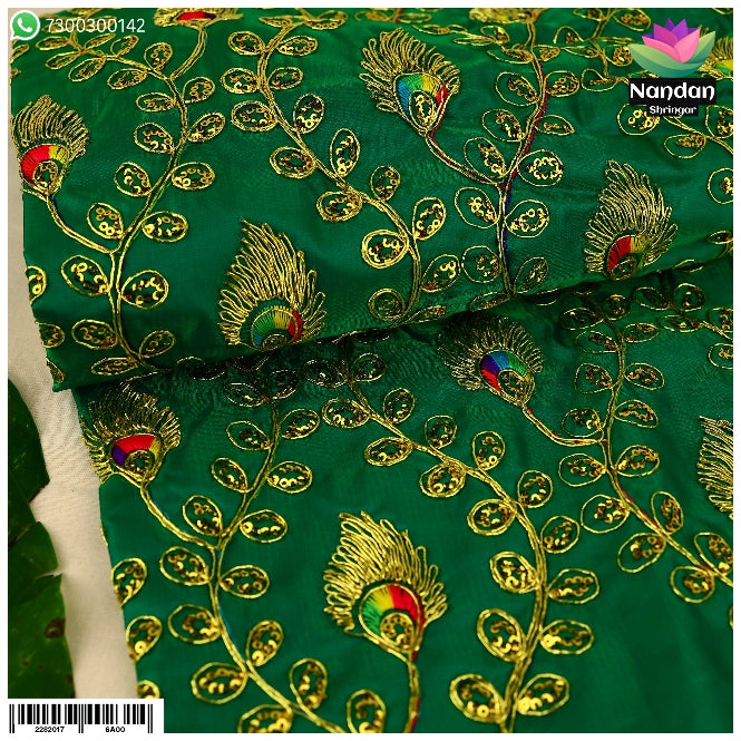 Mayur Zari Kaam Vastra - Green