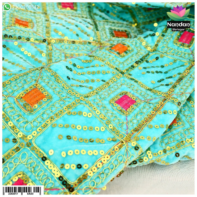 Velvet Chokhana Vastra - Blue