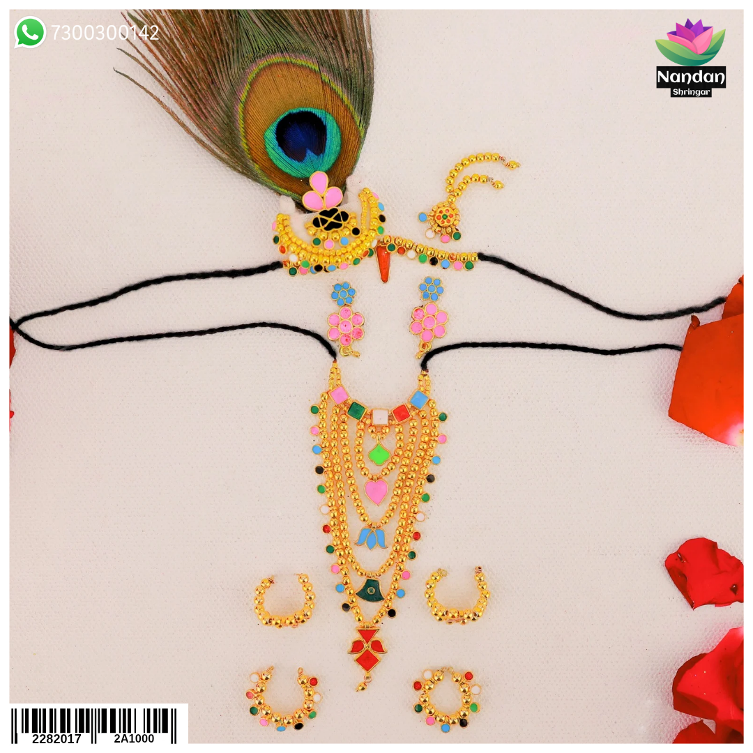 Meenakari Satrangi Holi Shringar -Silver Moti