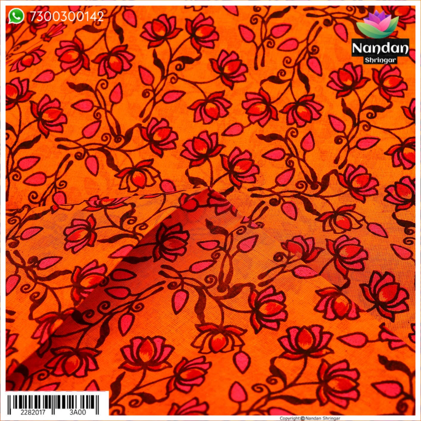 Kamal Print Vastra - Kesri