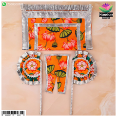 Kamal Print Pankha And Chira Odni - Orange [ Design 1 ]