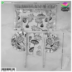 Kamal Print Pankha And Chira Odni - White [ Design 1 ]