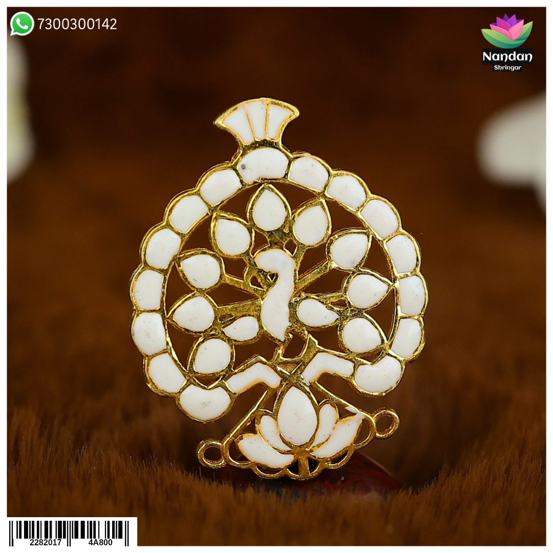 Meenakari Mukut - White (Without Kiran)