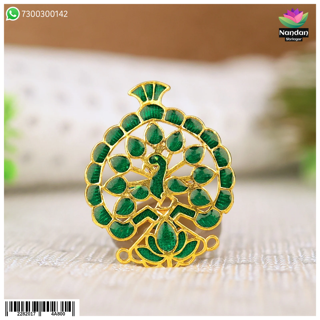 Laddu Gopal Meenakari Mukut Green (Without Kiran)