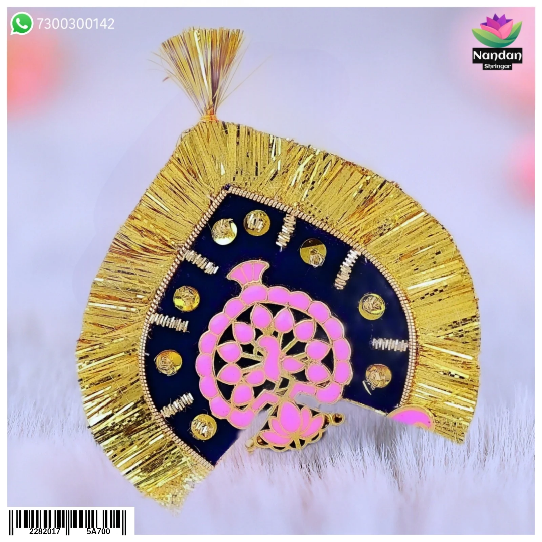 Laddu Gopal Meenakari Mukut Pink (With Kiran)