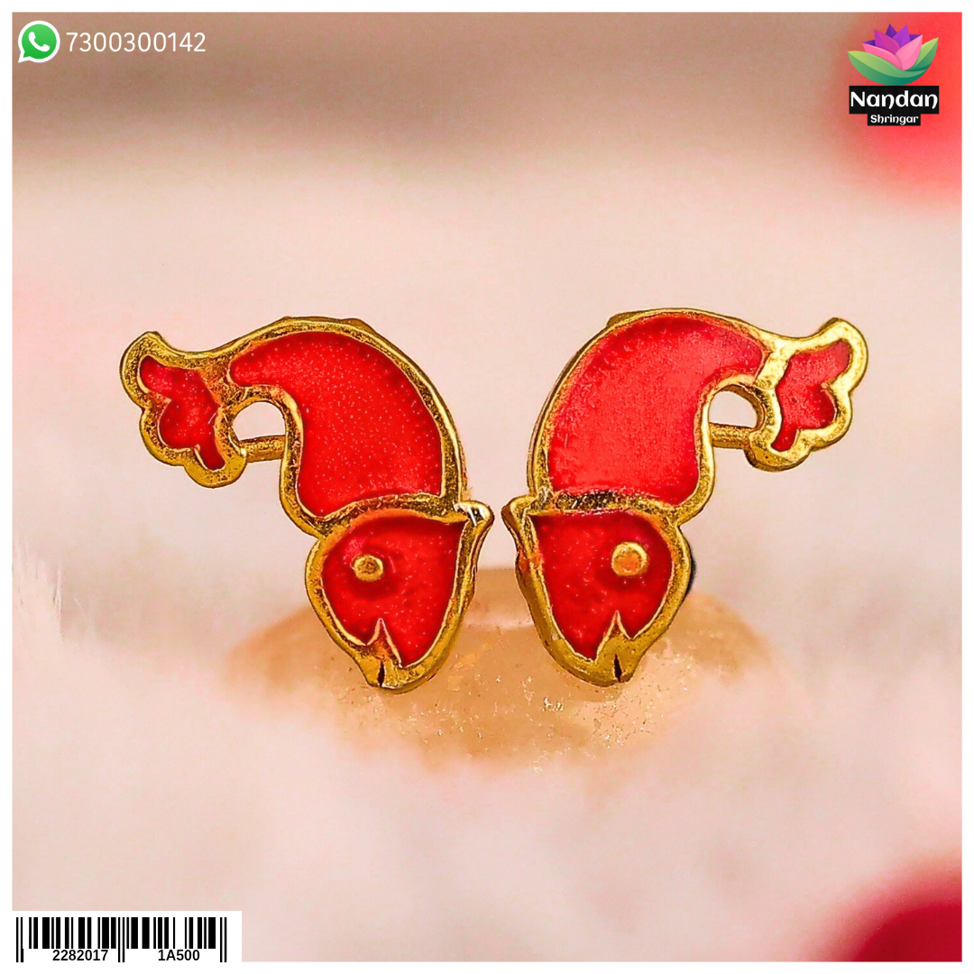 Meenakari Matasyakrit Kundal - White (Silver)