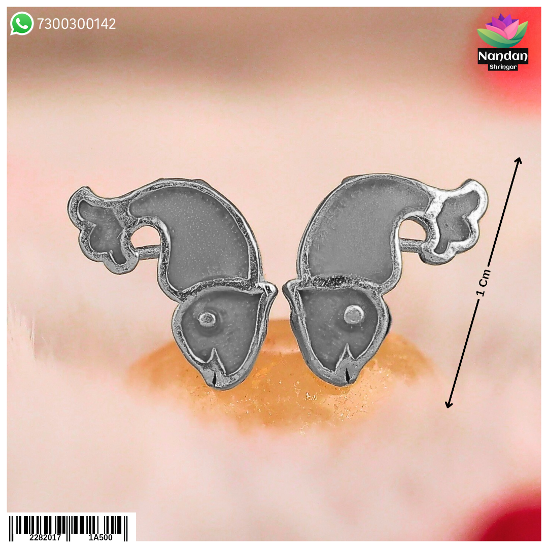Meenakari Matasyakrit Kundal - White (Silver)