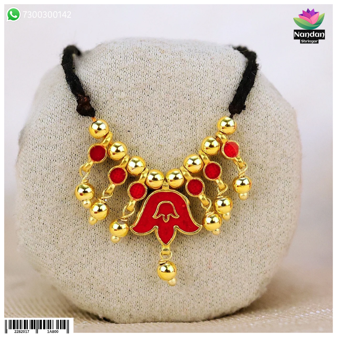 Meenakari Traval/Kandora Silver (Red)