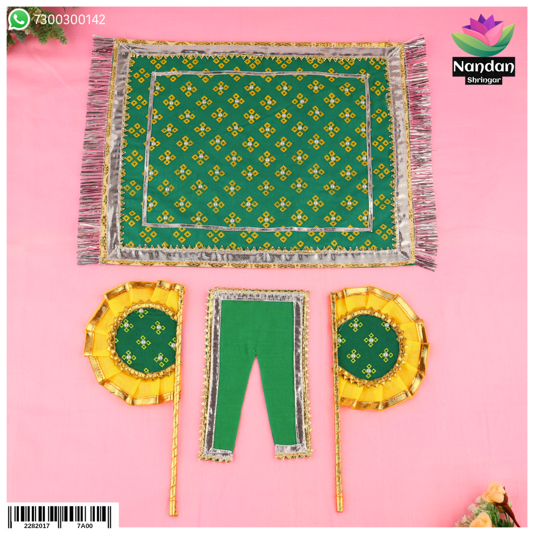 Hindola Special Combo [ Pankha And Chira Odhni ] - Green