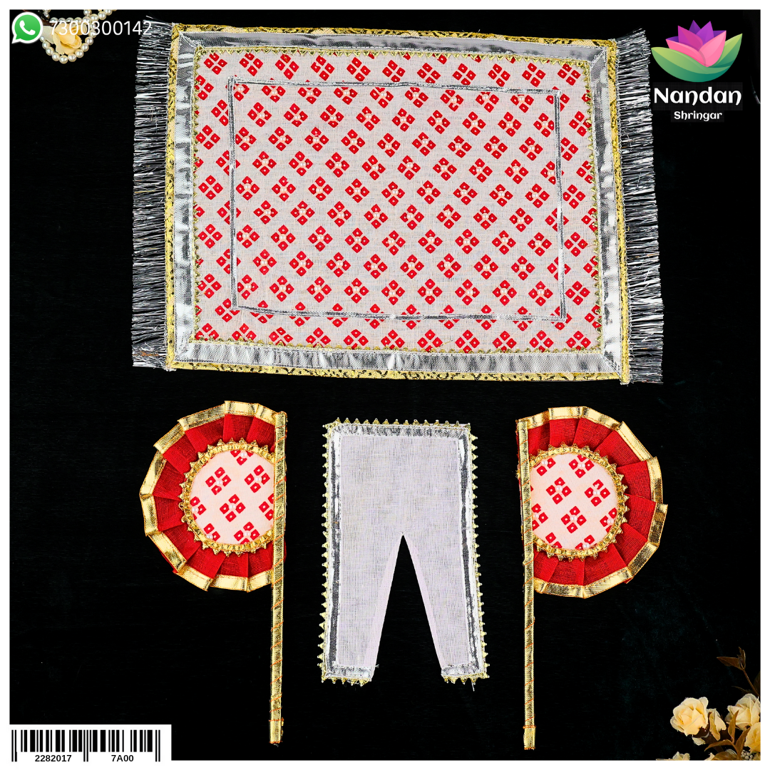 Hindola Special Combo [ Pankha And Chira Odhni ] - White